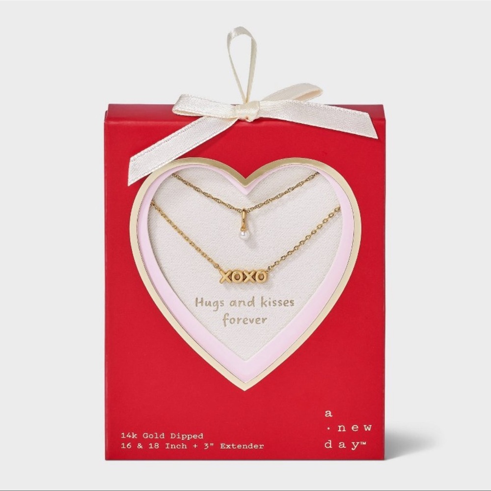 A New Day Gold XO Necklace Set